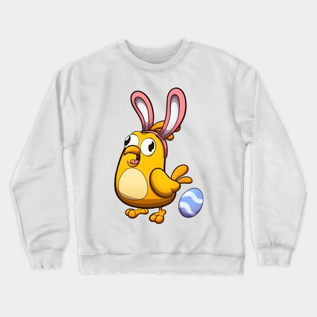 Cute Little Easter Chick With Bunny Ears Crewneck Sweatshirt by TheMaskedTooner